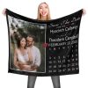 UnusualStandout #657 Personalized Anniversary Date Photo Blanket