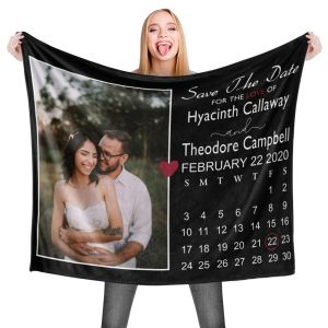 UnusualStandout #657 Personalized Anniversary Date Photo Blanket