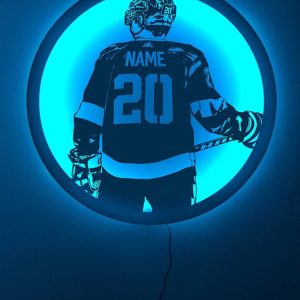 UnusualStandout #663 Personalized Hockey Player Name Sign Night Light