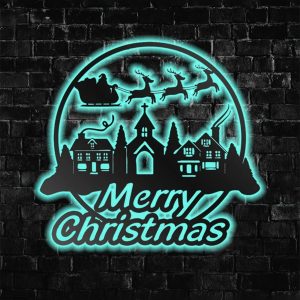 UnusualStandout #668 Personalized Christmas Home Led Light Metal Sign