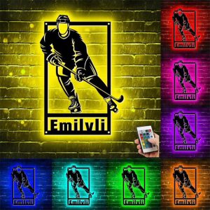 UnusualStandout #676 Personalized Hockey Metal Sign