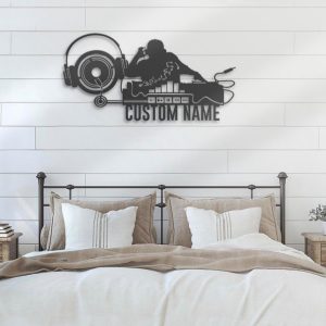 UnusualStandout #685 Personalized Dj Record Music Metal Wall Art With Led Lights