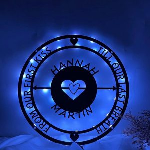 UnusualStandout #695 Personalized Heart Arrow Valentine's Day Gift Metal Sign LED Light