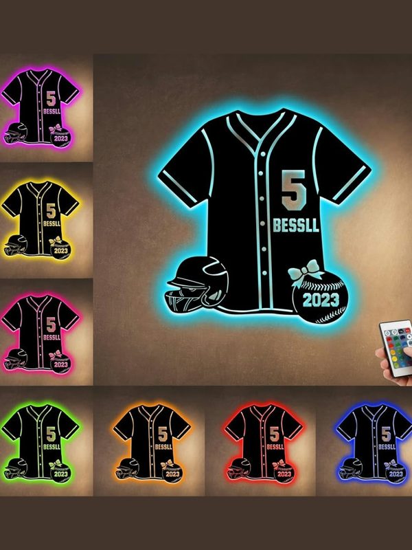 UnusualStandout #696 Personalized Softball Jersey Sign Wall Art