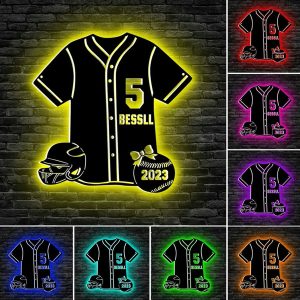 UnusualStandout #696 Personalized Softball Jersey Sign Wall Art