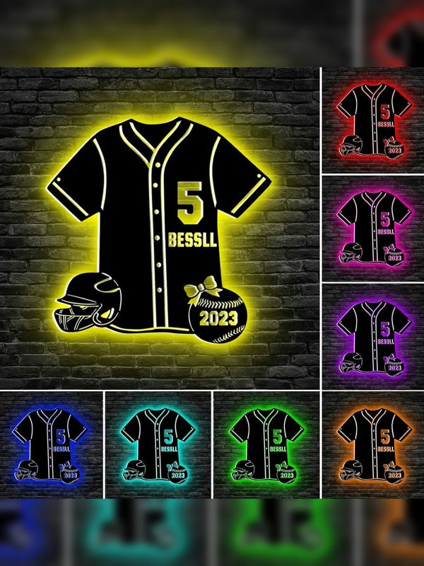 UnusualStandout #696 Personalized Softball Jersey Sign Wall Art