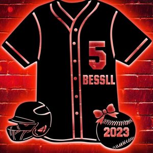 UnusualStandout #696 Personalized Softball Jersey Sign Wall Art