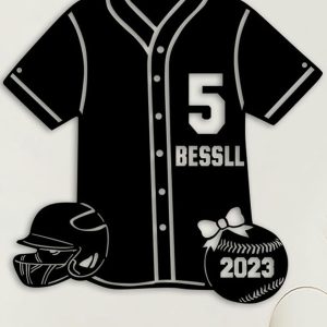 UnusualStandout #696 Personalized Softball Jersey Sign Wall Art