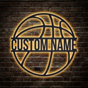 UnusualStandout #705 Personalized Basketball Monogram With LED Lights