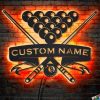 UnusualStandout #707 Personalized LED Light Up Billiards Player Name Metal Wall Art