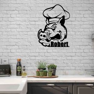 UnusualStandout #708 Personalized Boar Chef Metal Sign