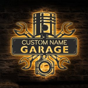 UnusualStandout #712 Personalized Garage Metal Name Sign