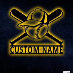 UnusualStandout #715 Personalized Baseball Player Name Sign