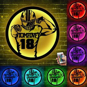 UnusualStandout #724 Personalized Football Player Metal Sign