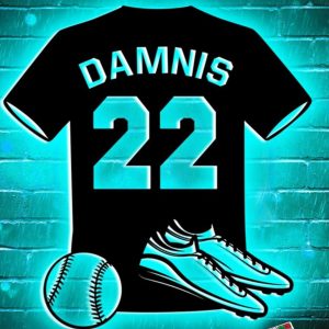 UnusualStandout #727 Personalized Baseball Player Name Jersey Night Light