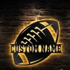 UnusualStandout #729 Personalized Name Football Wall Decor Sign With Rgb Color Changing Led