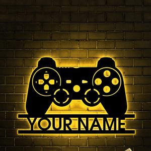 UnusualStandout #730 Personalized Game Controller Sign with LED Light