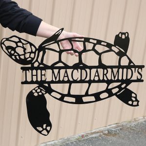 UnusualStandout #735 Personalized Sea Turtle Metal Sign