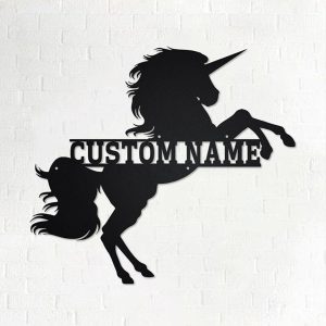 UnusualStandout #737 Personalized Unicorn Metal Led Light