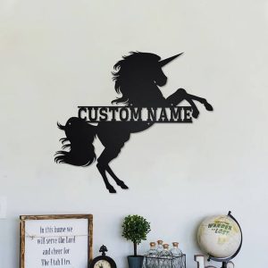 UnusualStandout #737 Personalized Unicorn Metal Led Light