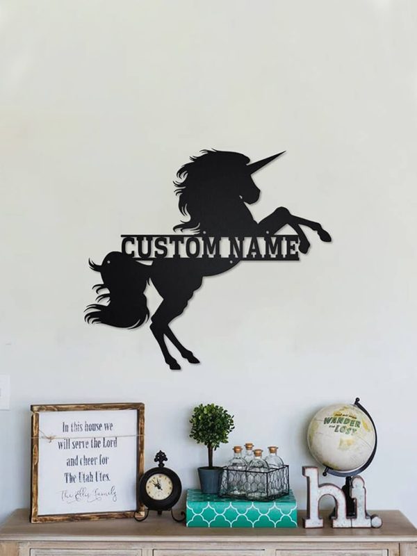 UnusualStandout #737 Personalized Unicorn Metal Led Light