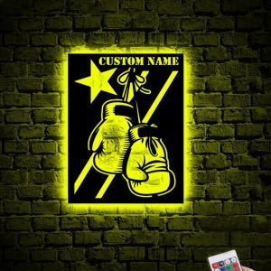 UnusualStandout #740 Personalized Boxing Gloves Metal Sign