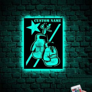 UnusualStandout #740 Personalized Boxing Gloves Metal Sign