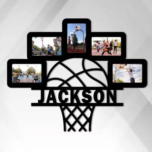 UnusualStandout #747 Personalized Basketball Themed Metal Photo Frame