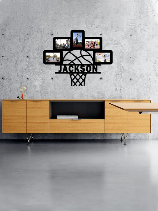 UnusualStandout #747 Personalized Basketball Themed Metal Photo Frame