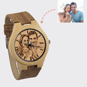 UnusualStandout #750 Personalized Photo Wooden Watch