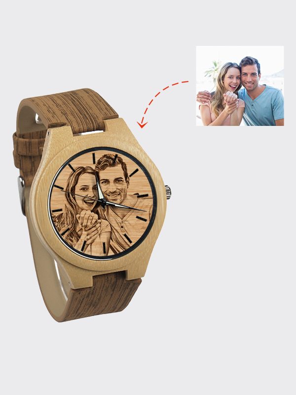 UnusualStandout #750 Personalized Photo Wooden Watch