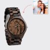 UnusualStandout #753 Personalized Photo Ebony All wooden watch