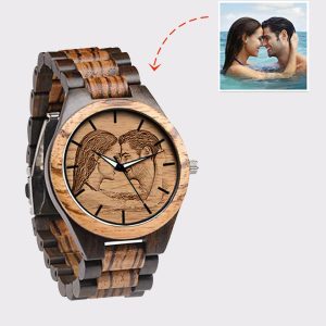 UnusualStandout #755 Personalized Photo Ebony Watch