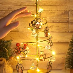 UnusualStandout #758 Personalized Dog Paw Shape Photo Tree Light