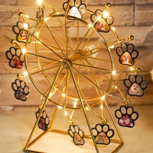 UnusualStandout #759 Personalized Ferris Wheel Dog Paw Photo Light