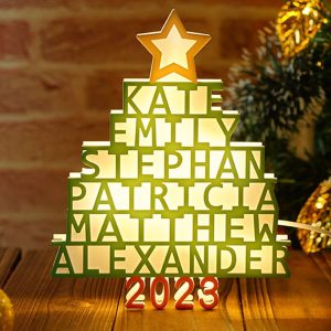 UnusualStandout #762 Personalized Christmas Tree Name Light Lamp