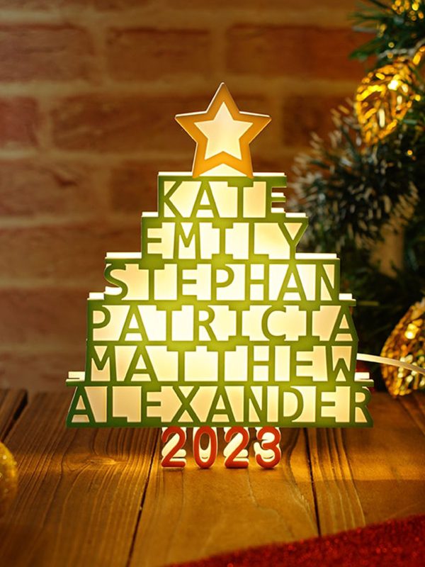 UnusualStandout #762 Personalized Christmas Tree Name Light Lamp