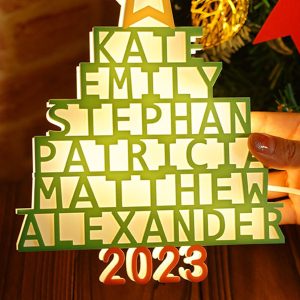 UnusualStandout #762 Personalized Christmas Tree Name Light Lamp