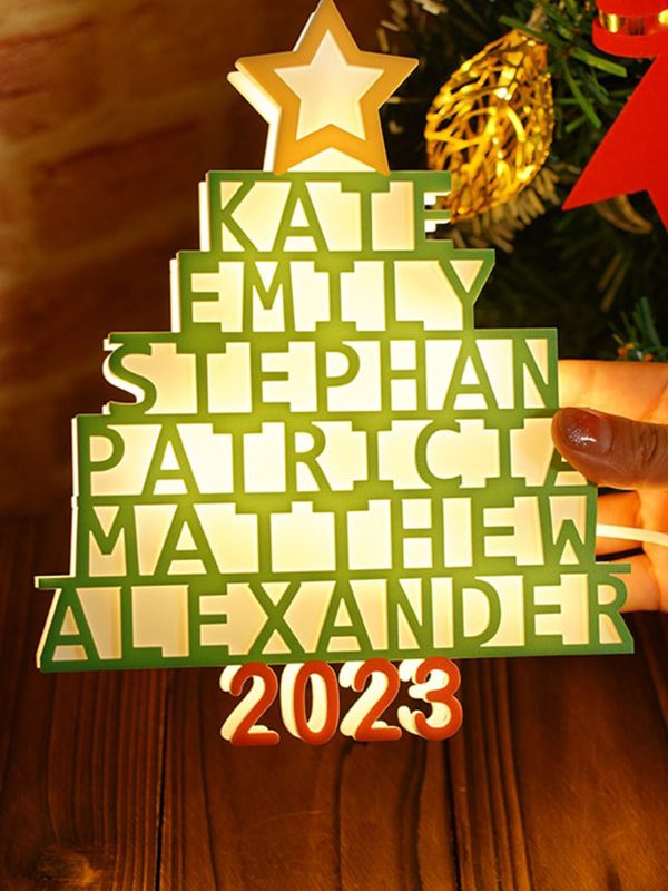 UnusualStandout #762 Personalized Christmas Tree Name Light Lamp