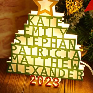 UnusualStandout #762 Personalized Christmas Tree Name Light Lamp