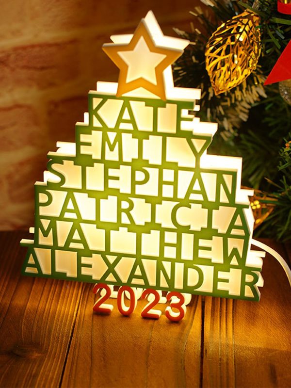 UnusualStandout #762 Personalized Christmas Tree Name Light Lamp