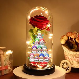 UnusualStandout #766 Personalized Snowman Family Rose Lantern