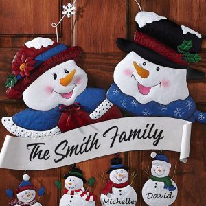 UnusualStandout #769 Personalized Name Christmas Snowman Home Decor