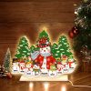 UnusualStandout #775 Personalized Christmas Snowman Acrylic Lamp-Grandma and Grandson