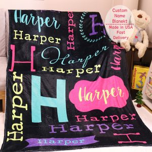 UnusualStandout #776 Personalized Name Blanket Gift