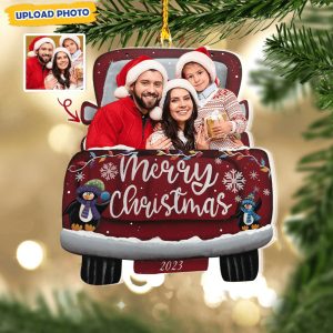 UnusualStandout #784 Personalized Christmas Car Family Photo Decoration