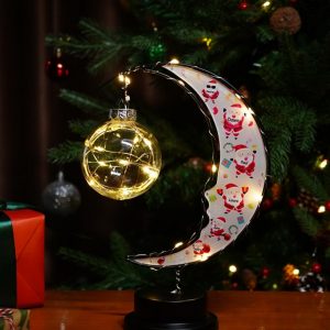 UnusualStandout #785 Personalized Santa Moon Lamp