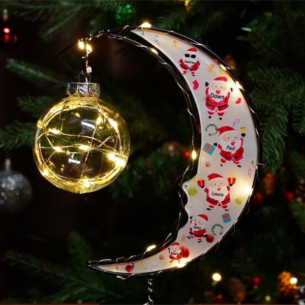 UnusualStandout #785 Personalized Santa Moon Lamp