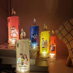 UnusualStandout #790 Personalized Photo Memorial Menorah Lamp