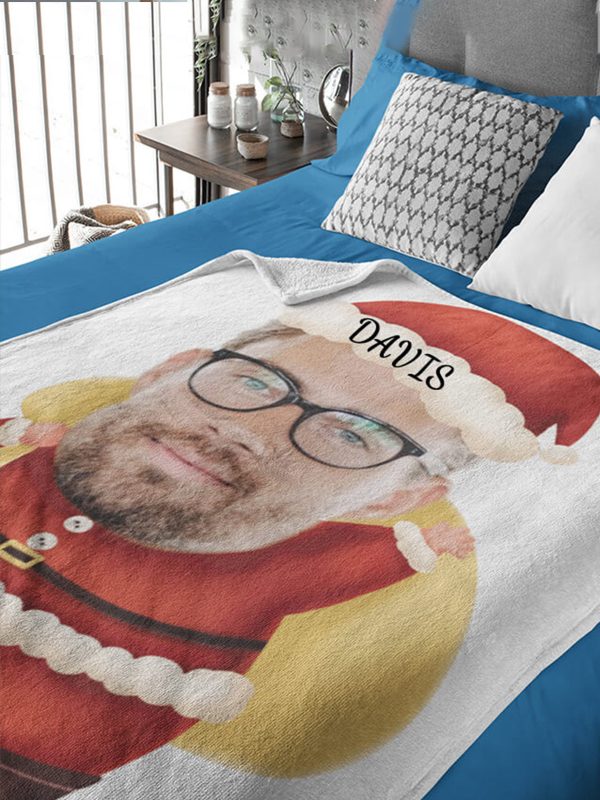 UnusualStandout #798 Custom Face Photo Christmas Blanket